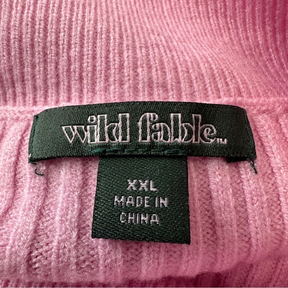 Wild Fable Sweater Junior Size XXL Cropped Pullover Turtleneck Long Sleeve‎ Pink - Picture 8 of 11